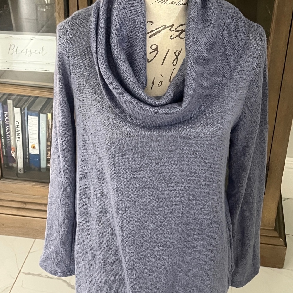 Women's Cowl Neck Sweater - Gray